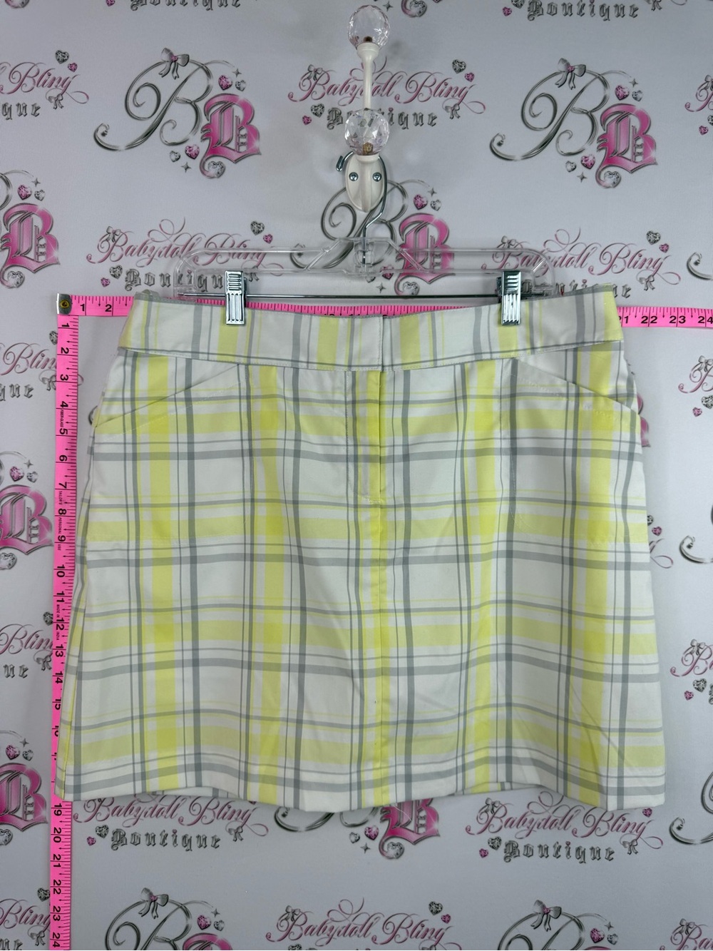 Izod skort skirt shorts under Yellow and Gray Plaid Skort